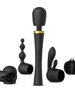 Tracy’s Dog Wand Vibrator Kit, Cordless Massager with 4 Silicone Attachments for Clitoral, G-Spot, Anal & Penis Stimulation, Adult Sex Toys Sets with 3 Speeds & 5 Patterns for Couples & Women Pleasure