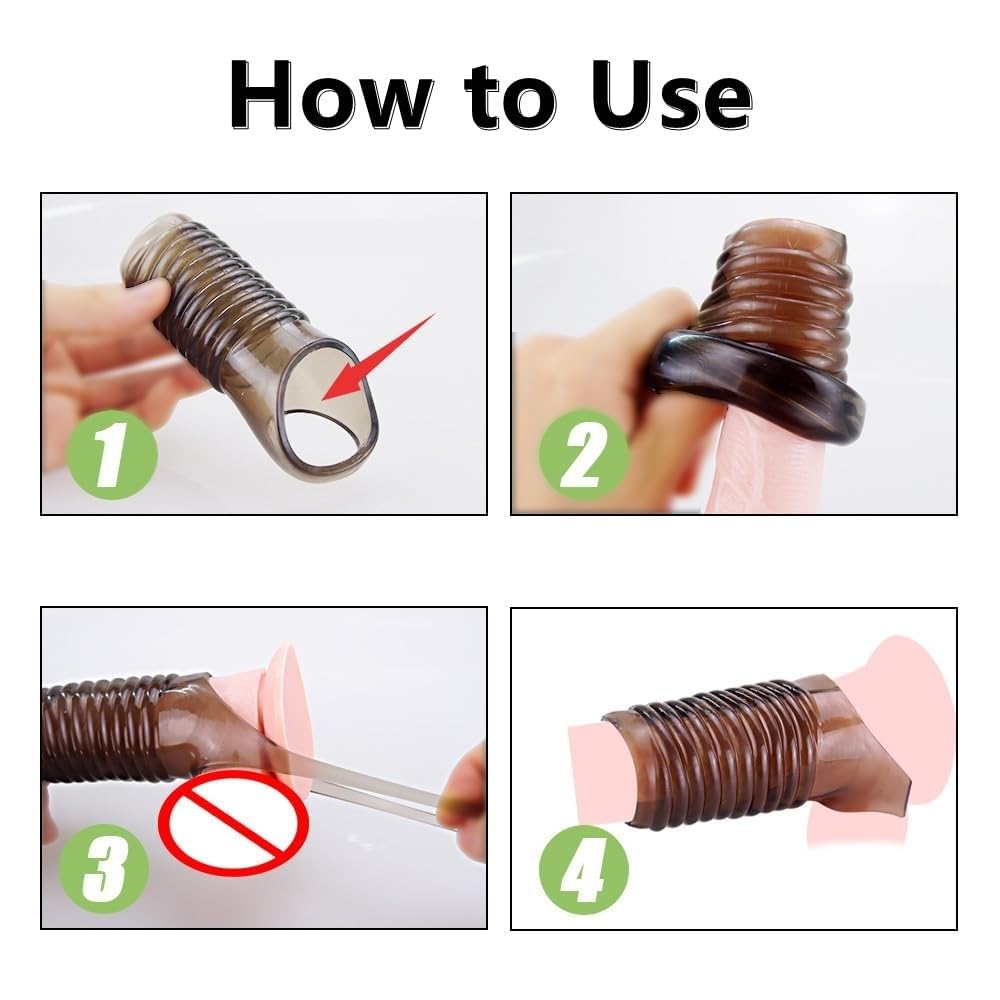 2 Pcs Sex Toys Penis Sleeve Cock Sleeve, Cock Ring Male Sex Toys for Men Penis Extender, Penis Ring Knot Dildo Girth Enhancer Sleeve Adult Toys for Men Couples Juguetes Sexuales