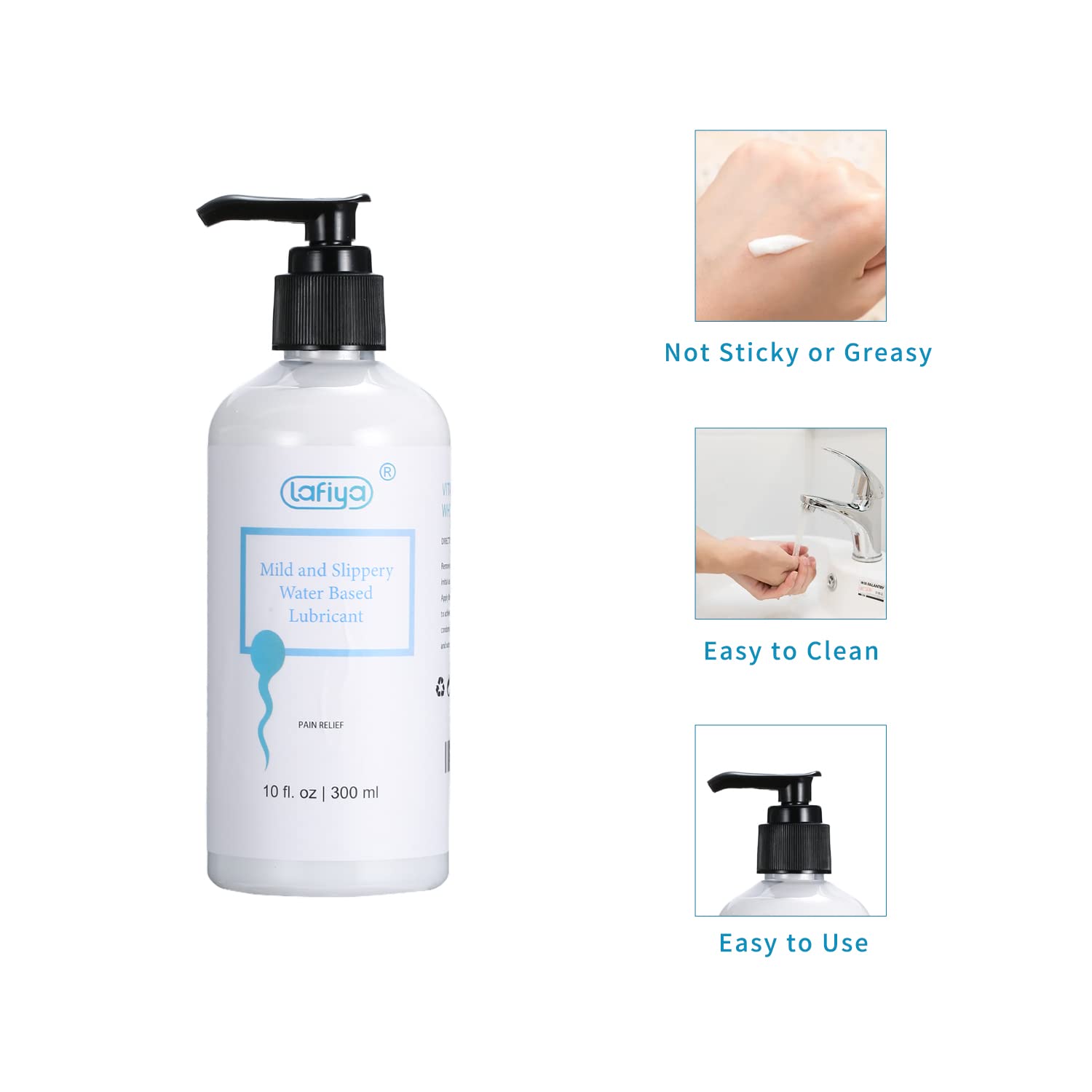 Water Based Lubricant, Vitamin E Creamy White Lube for Vaginal and Anal Sex, Long Lasting Non Sticky Slippery Personal Lubricant Moisturizer for Women Men Massage 10 oz