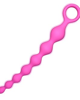 8.2-Inch Anal Beads Butt Plug with Pull Ring, Beginner’s Design G-Spot Stimulator with 7 Progressive Beads, Soft Silicone Prostate Massager Anal Plug, Sex Toys for Women Men & Couples (Pink)
