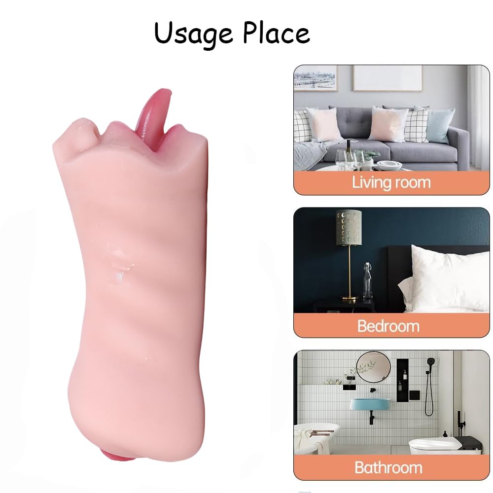 2 in 1 Realistic Male Masturbators with Pocket Pussy Vigina and Mouth,Lifelike Sex Doll with Face,TPE Portable Adult Sex Love Toy,Male Stroker for Masturbation,Deep Throat Oral for Gay Men
