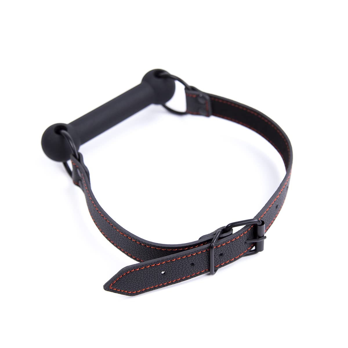 CLROY® Leather Bondage Toys Faux Leather Open Mouth Gag with Silicone Bar, Bondage Restraints Bite Gag Adult Sex Toys (Color-1)