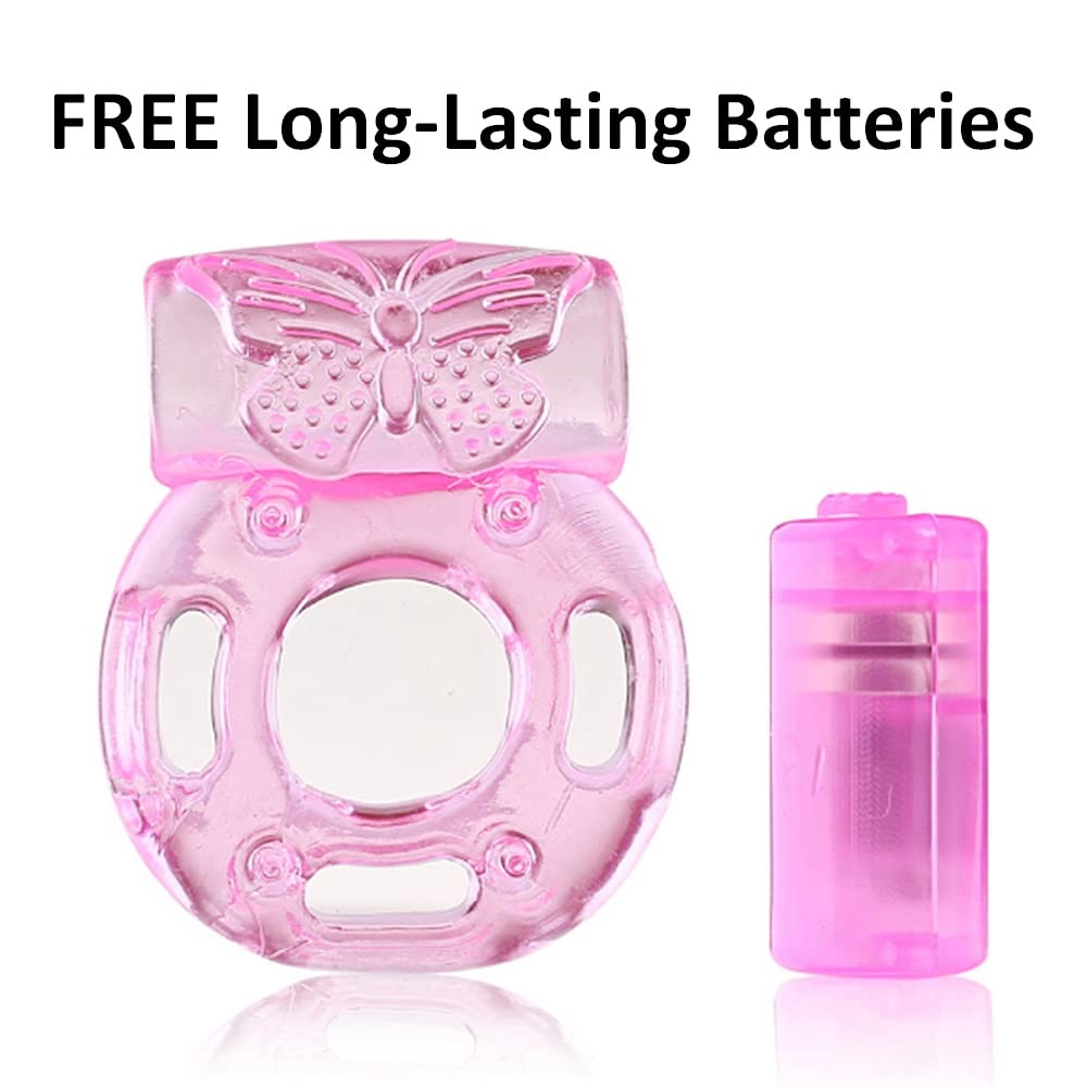 2 PCS Vibrating Penis Ring Cock Ring Vibrator Clitoral Stimulator Penis Erect Erection Enhance Sex Product Adult Erotic Sex Toys for Men Delay Ejaculation