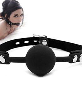 Leather Restraints Ball Mouth Plug Silicone Bondage Ball Gag for Sex