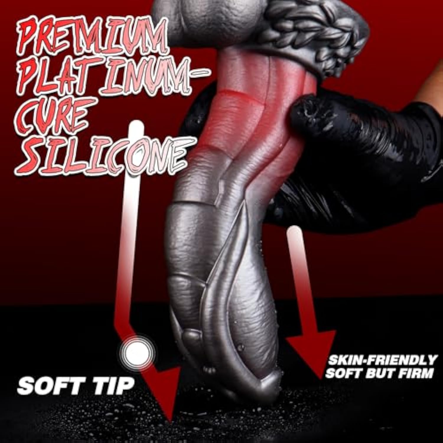 8'' Fantasy Dragon Dildo with Balls, Monster Dildo Huge Thick Horse Dildo | Silicone Creature Dildos with Suction Cup, Giant Alien Cock Girthy Ribbed Anal Toy, Curved Sex Toys for Man Women Couple