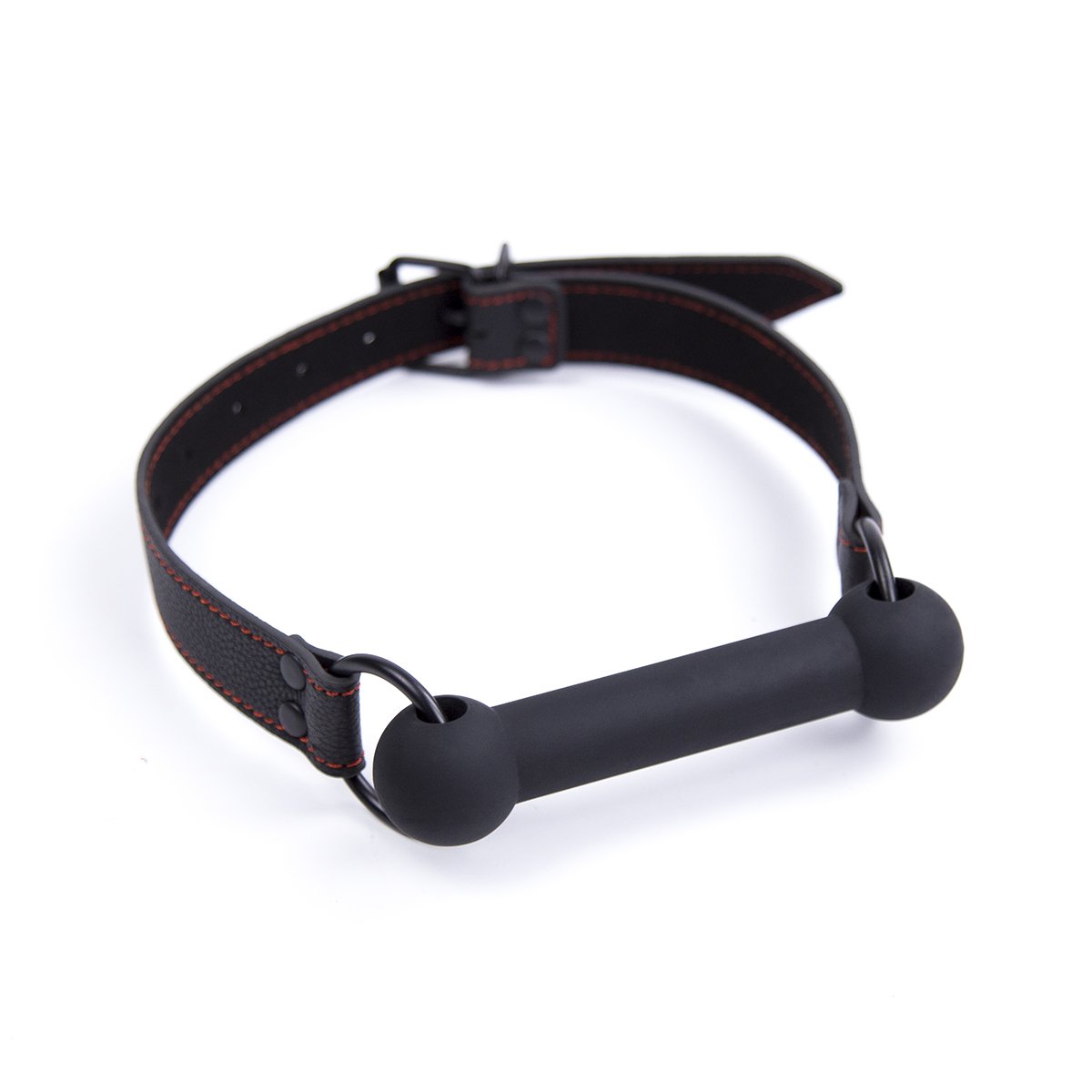 CLROY® Leather Bondage Toys Faux Leather Open Mouth Gag with Silicone Bar, Bondage Restraints Bite Gag Adult Sex Toys (Color-1)