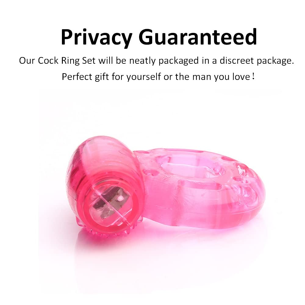 2 PCS Vibrating Penis Ring Cock Ring Vibrator Clitoral Stimulator Penis Erect Erection Enhance Sex Product Adult Erotic Sex Toys for Men Delay Ejaculation