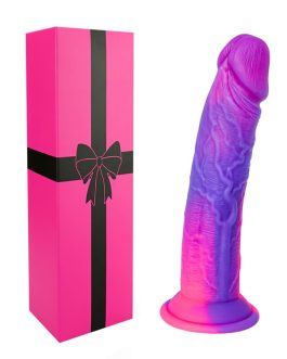 Liquid Silicone Realistic Anal Dildo Soft with Strong Suction Cup for Beginners, 8 Inch G Spot Dildo for Women Men, Lifelike Penis Pink Colorful Funny Dildo Men Adult Sex Toys for Couples Lesbians
