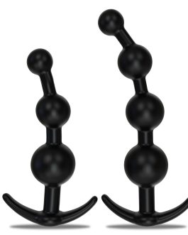 2PCS Anal Beads & Butt Plug, Silicone Anal Training Kit, Flexible Anal Bead Sex Toys with Different Size Anal Balls Prostate Massage, Anal Plugs for Men Women Couples Anus Dilator Dildo Anal Toys