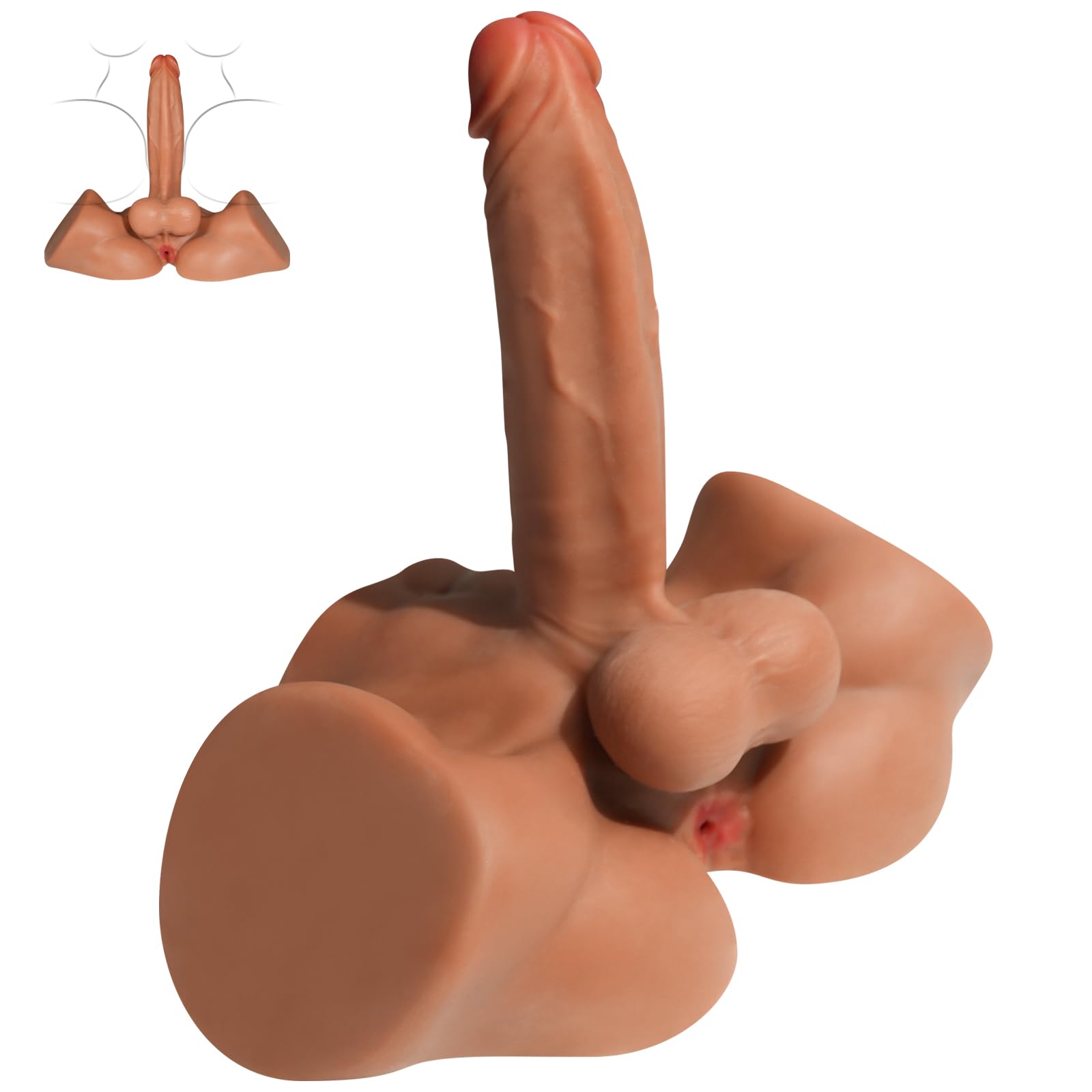 Taguwer 4.5LB Male Sex Doll with Realistic Dildo, Adult Torso Sex Dolls Huge Dildo for Female Masturbation, Anal Butt for Gay Sex Toys, Adult Sex Toy Unisex Masturbator Sex Doll for Gay Couple Women