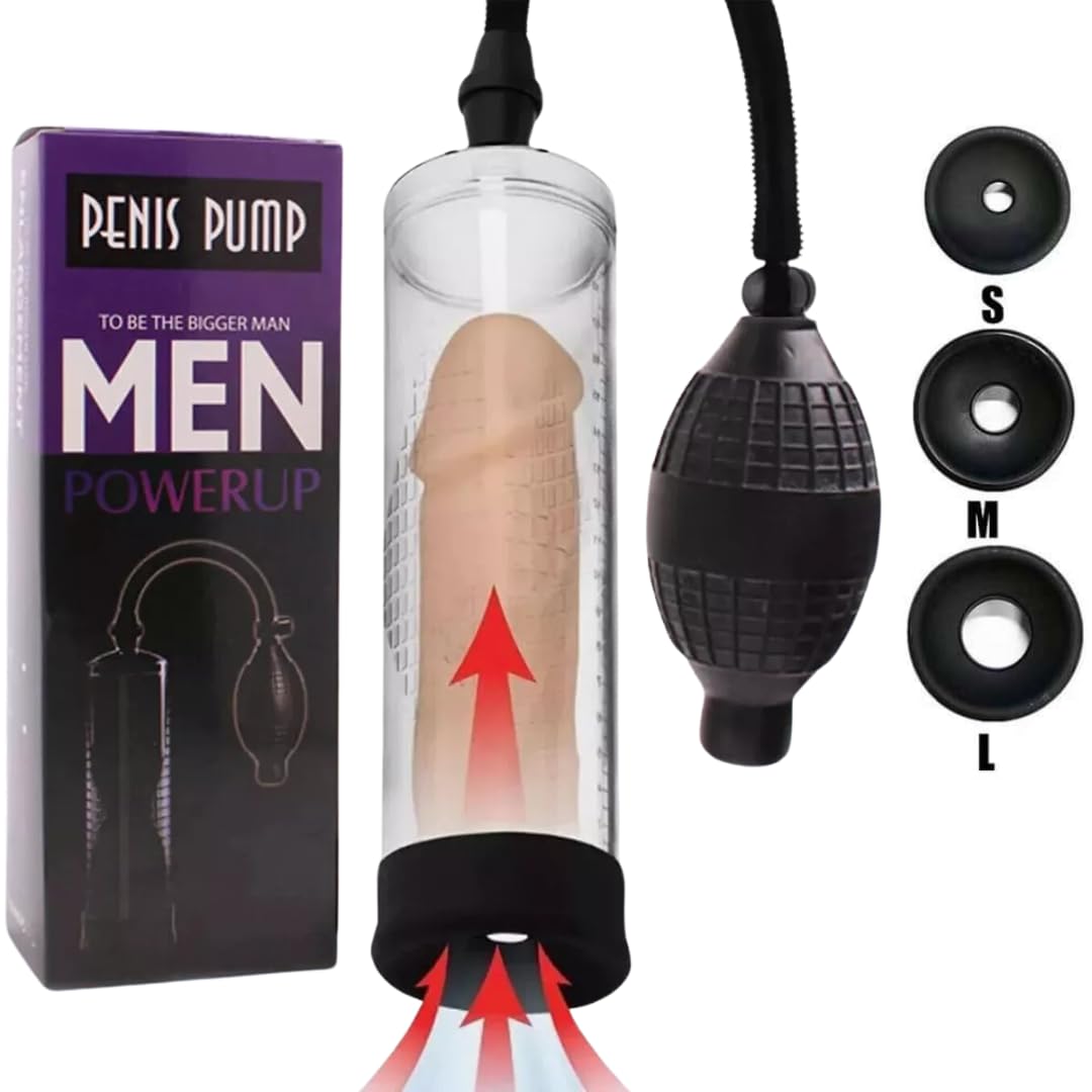 Penis Pump Sex Toys for Men Penis Extender Adult Sex Toys Vacuum Pump, Extend Cock Pump Male Masturbator, Manual Penis Enlarger Toys4mens with Cock Ring Stroker, Male Sex Machine Dick Enlarger