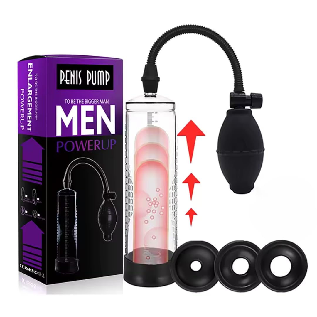 Penis Pump Sex Toys for Men Penis Extender Adult Sex Toys Vacuum Pump, Extend Cock Pump Male Masturbator, Manual Penis Enlarger Toys4mens with Cock Ring Stroker, Male Sex Machine Dick Enlarger