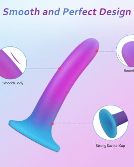 Anal Plug Trainer Kit:3PCS Silicone Butt Plugs Soft Anal Sex Toys Kit, Strong Suction Anal Plugs Dildo for Adult Beginner Men Women Couples Prostate Massage Anal Plugs Toys (Purple Blue)