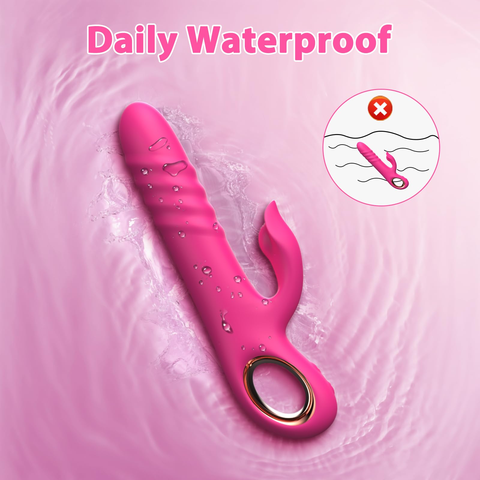Thrusting Vibrator Sex Toys - G Spot Dildo Vibrators with 10 Powerful Vibration 10 Thrust Modes, Rabbit Dildos Silicone Waterproof Clitoral Stimulator, Adult Sex Toy for Women