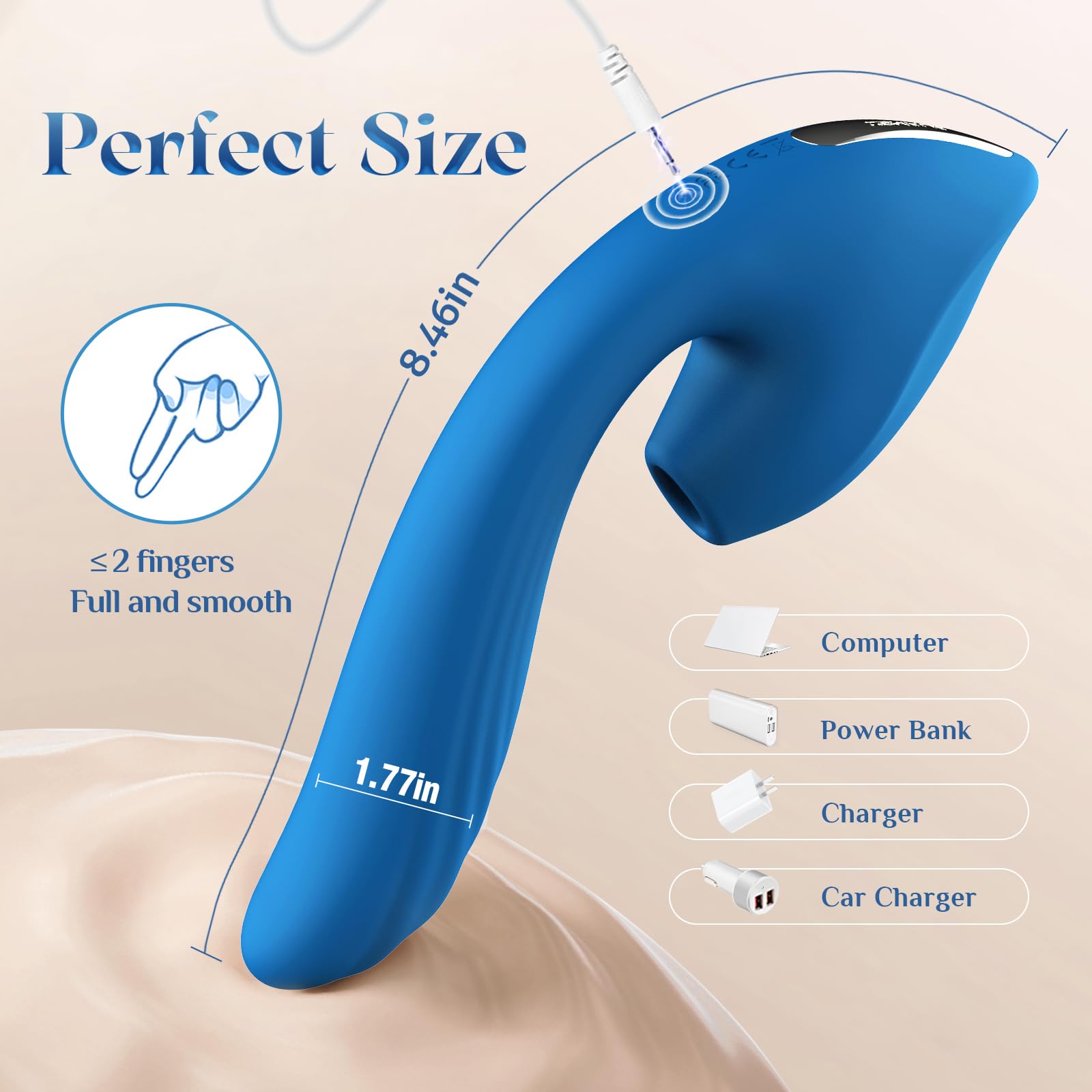 All-in-One Vibrator Adult Sex Toys, Rabbit Vibrator Style - Soft Liquid Silicone Dildo with 10 Suction, 10 Vibration & 7 Thrusting Modes, Full-Body Stimulation Pleasure Tool for Women Men Couples