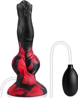 Squirting Monster Dildo Sex Toys, 8.3” Silicone Ejaculating Fantasy Dildo Soft with 2 Knots, Beginners Dog Cumming Dildos with Suction Cup for G Spot Anal, Adult Sex Toy for Women Men