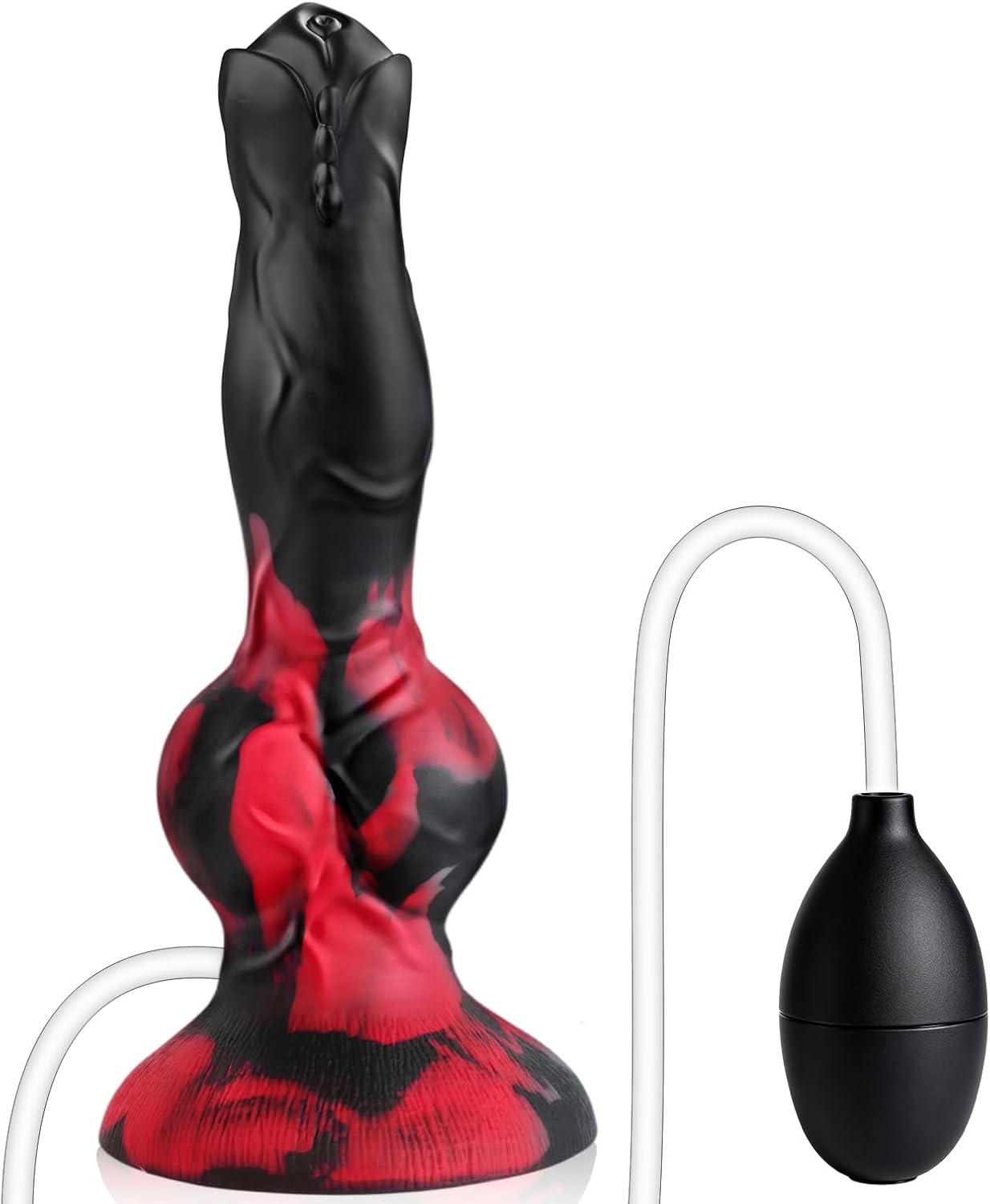 Squirting Monster Dildo Sex Toys, 8.3'' Silicone Ejaculating Fantasy Dildo Soft with 2 Knots, Beginners Dog Cumming Dildos with Suction Cup for G Spot Anal, Adult Sex Toy for Women Men