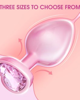 Butt Plug Anal Sex Toys – UTIMI Anal Plug with Crystal Diamond Base Adult Anal Trainer Kit Anal Bead for Women Men and Beginners Prostate Massage | 3 PCS, Pink