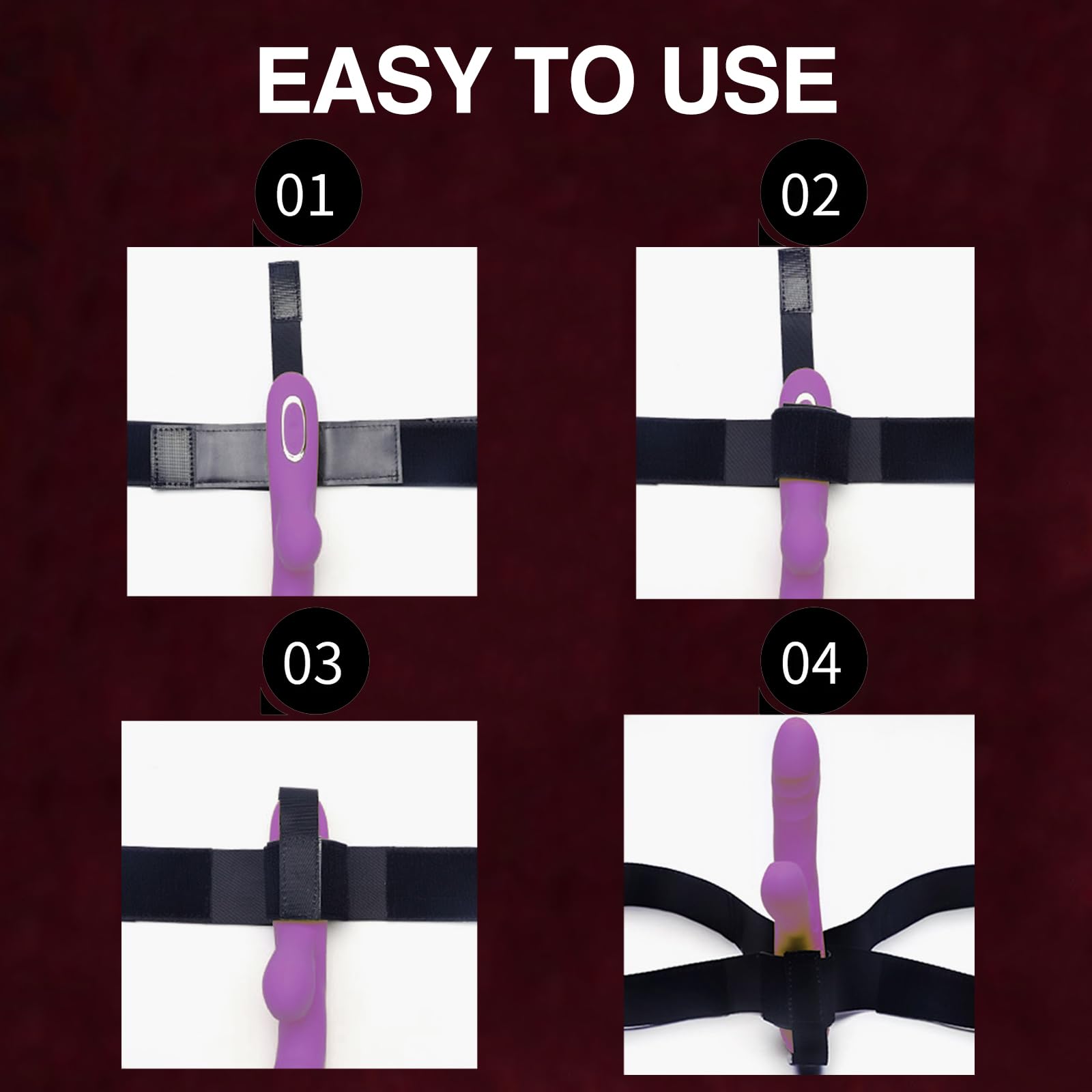 BDSM Toys Bondage Vibrator Forced Strap Sex Harness, Hands-Free Vibrator Holder Adjustable Thigh Bondage Restraints Kinky Sex Toys for Solo or Couple Play Most Vibrators Wands & Dildos