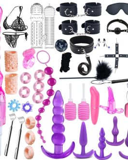 41Pcs SM Bondage Restraint Vibrator Silicone Anal Plug Sex Toys for Butt Plug Color