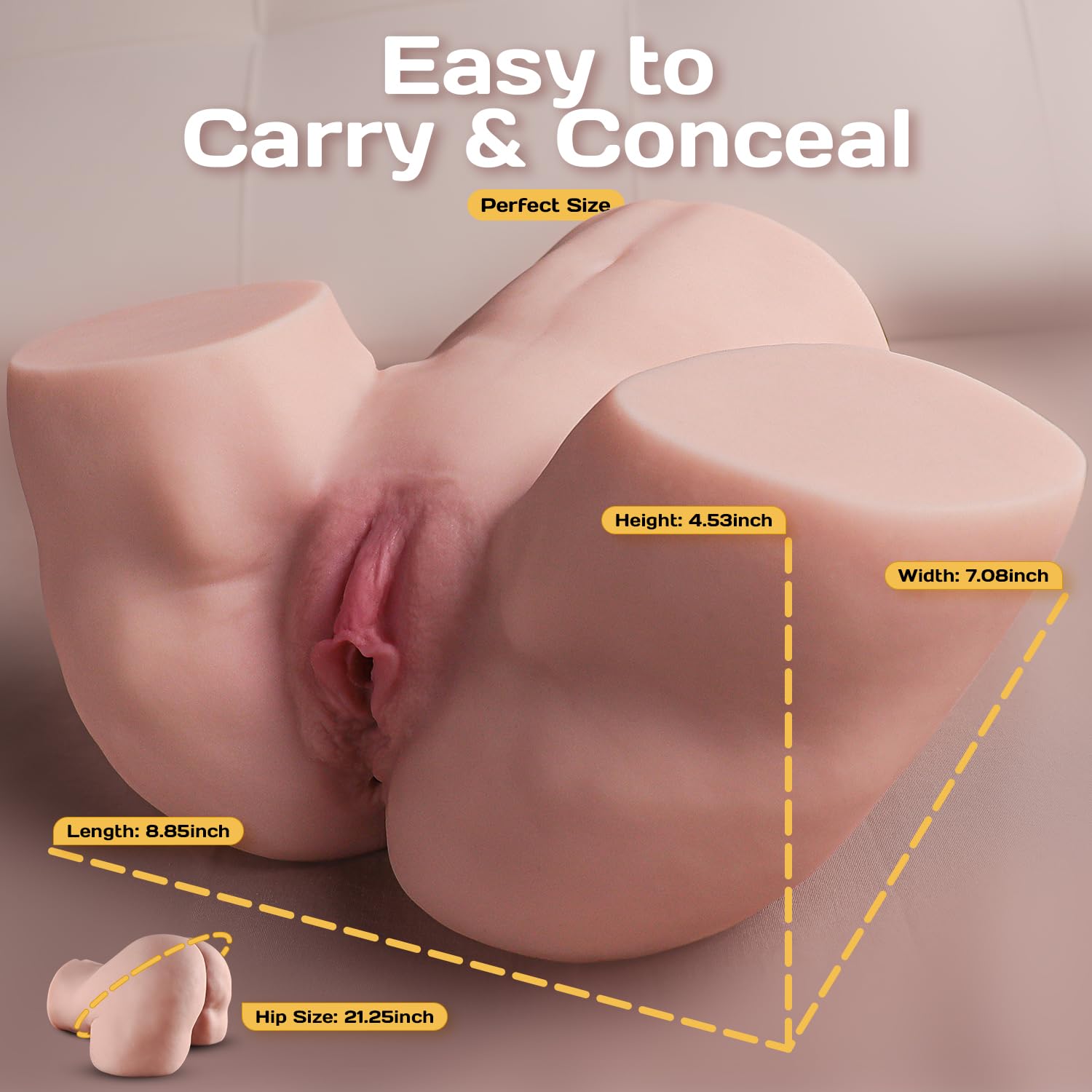 Sex Doll Pocket Pussies for Men Male Masturbator Realistic Adult Sex Toys for Men, Flesh 4.5LB Stroker Ass 3D Soft Butt Light with Vagina and Anal Channel for Several Sex Positions (Flesh)