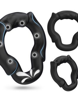 Open Tip Cock Ring Set for Men, 3 Size Silicone Penis Rings with 6-Point Pressure Support, No Blockage Design for Natural Ejaculation, Ergonomic Body-Fit Erection Support Ring, Couple Sex Toy