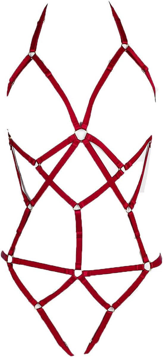 Women Harness Cupless Cage Bra Set Elastic Lingerie for Women Adjustable Hollow Out Strappy Set Sexy Strap Belt