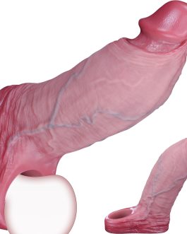 Oaoerge 6.5″ Girth Large Realistic Penis Sleeve, 2.2″ Diameter Cock Extender to Boost Size & Girth, Thickened Silicone Ring to Delay Ejaculation & Enhance Erection, Reusable Sheath Male Adult Sex Toys