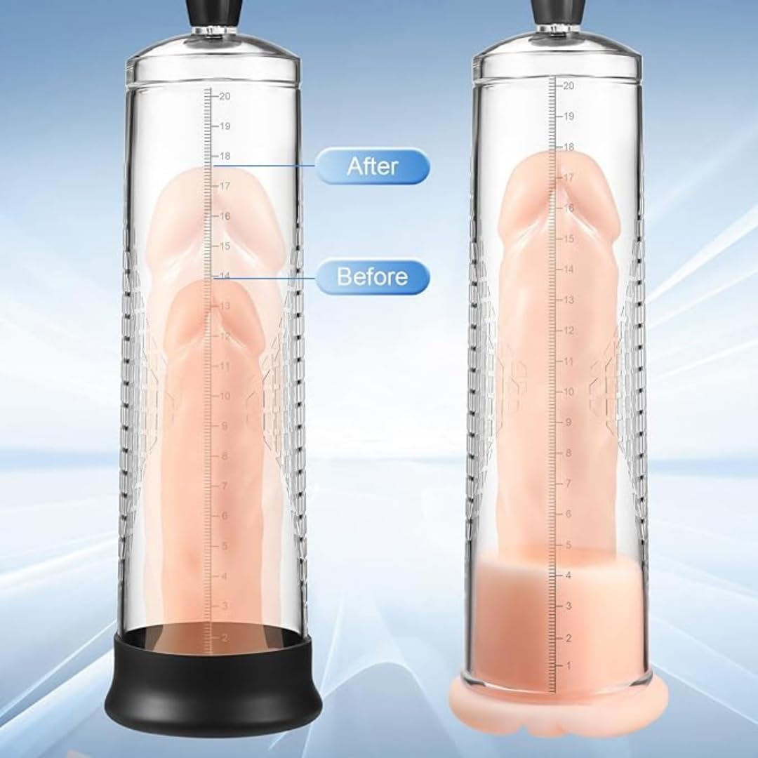 Penis Pump Sex Toys for Men Penis Extender Adult Sex Toys Vacuum Pump, Extend Cock Pump Male Masturbator, Manual Penis Enlarger Toys4mens with Cock Ring Stroker, Male Sex Machine Dick Enlarger