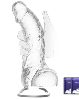 Realistic Transparent Dildo for Women Men, 6.7″ Lifelike Clear Dildo with Powerful Suction Cup, Odorless Soft TPE Material, 5.9″ Insertable Length Sex Toy for G-Spot & Anal Play, Beginner Friendly