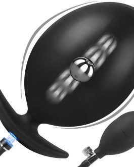 Magnetic Inflatable Butt Plug Large Butt Plug, Huge Buttplug Wearable Inflatable Dildo with Rolling Steel Ball, Anal Trainer Stretcher Silicone Expander with Safe T-Base, Adult Toys for Men Women