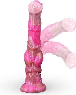 Horse Dildo 12inch Long Monster Dildos with Knot and Suction Cup, Thick Pink Silicone Dragon Dildo Anal Plug Toys for Women Men G Spot Anal Play
