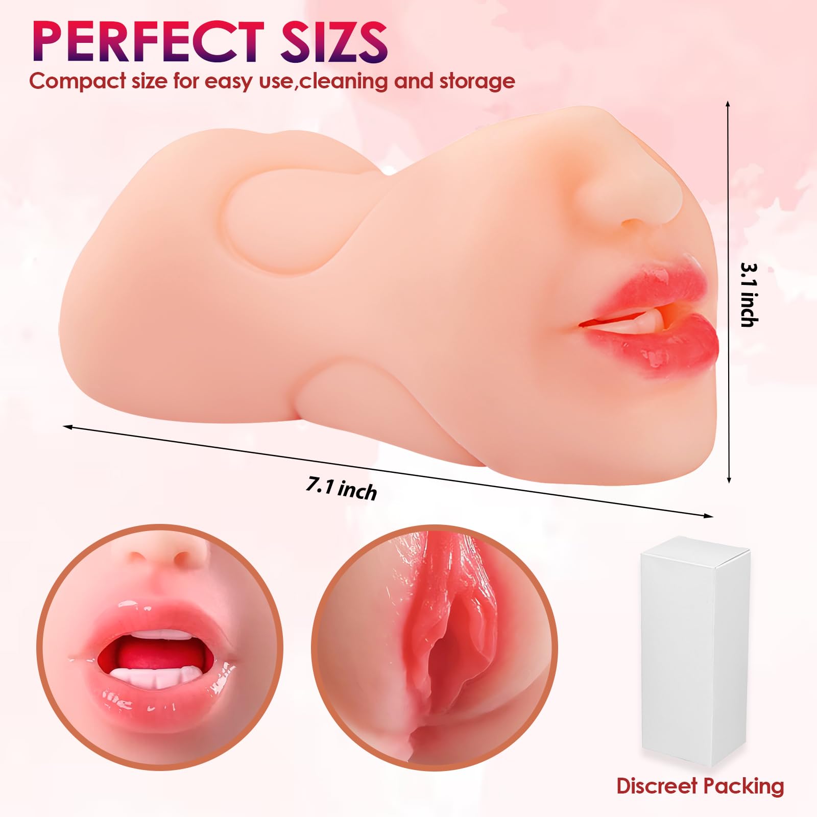 3 in 1 Pocket Pussy Male Masturbator with Mouth, Sex Doll with 3D Realistic Textured Real Oral Vagina and Tight Anus, Masturbation Blowjob Stroker Adult Sex Toys for Men Pleasure