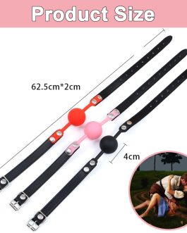 Leather Restraints Ball Mouth Plug Silicone Bondage Ball Gag for Sex