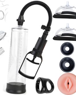 Penis Pump Pussy Pump 2 in 1 Adult Toy, Manual Vacuum Pennis Extender with Nipple & Clit Suckers, Mini Pocket Pussy& Cock Ring Kit, Male Masturbator, Couples Sex Toys – Pumps & Enlarger