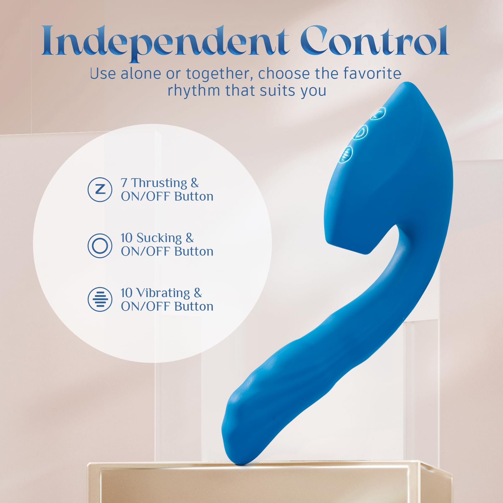 All-in-One Vibrator Adult Sex Toys, Rabbit Vibrator Style - Soft Liquid Silicone Dildo with 10 Suction, 10 Vibration & 7 Thrusting Modes, Full-Body Stimulation Pleasure Tool for Women Men Couples