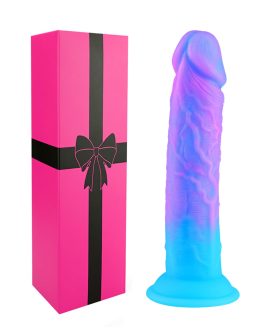 8 Inch Soft Silicone Colorful Blue Purple Dildo With Suction Cup, Fantasy Thick Monster Dog Anal Dildo Penis Dildos Strap on Sex Toy for Women,Realistic Cute Shower G-spot Dildos no Balls for Beginner