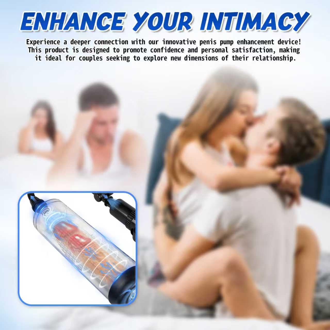 Penis Pump Sex Toys for Men,Baotsuri Manual Penis Enlarger Enlargement Extend Pump Air Pressure Device for Men Stronger Bigger Erections with 1 Triangular Penis Ring and 1 Large Silicone Penis Sleeve