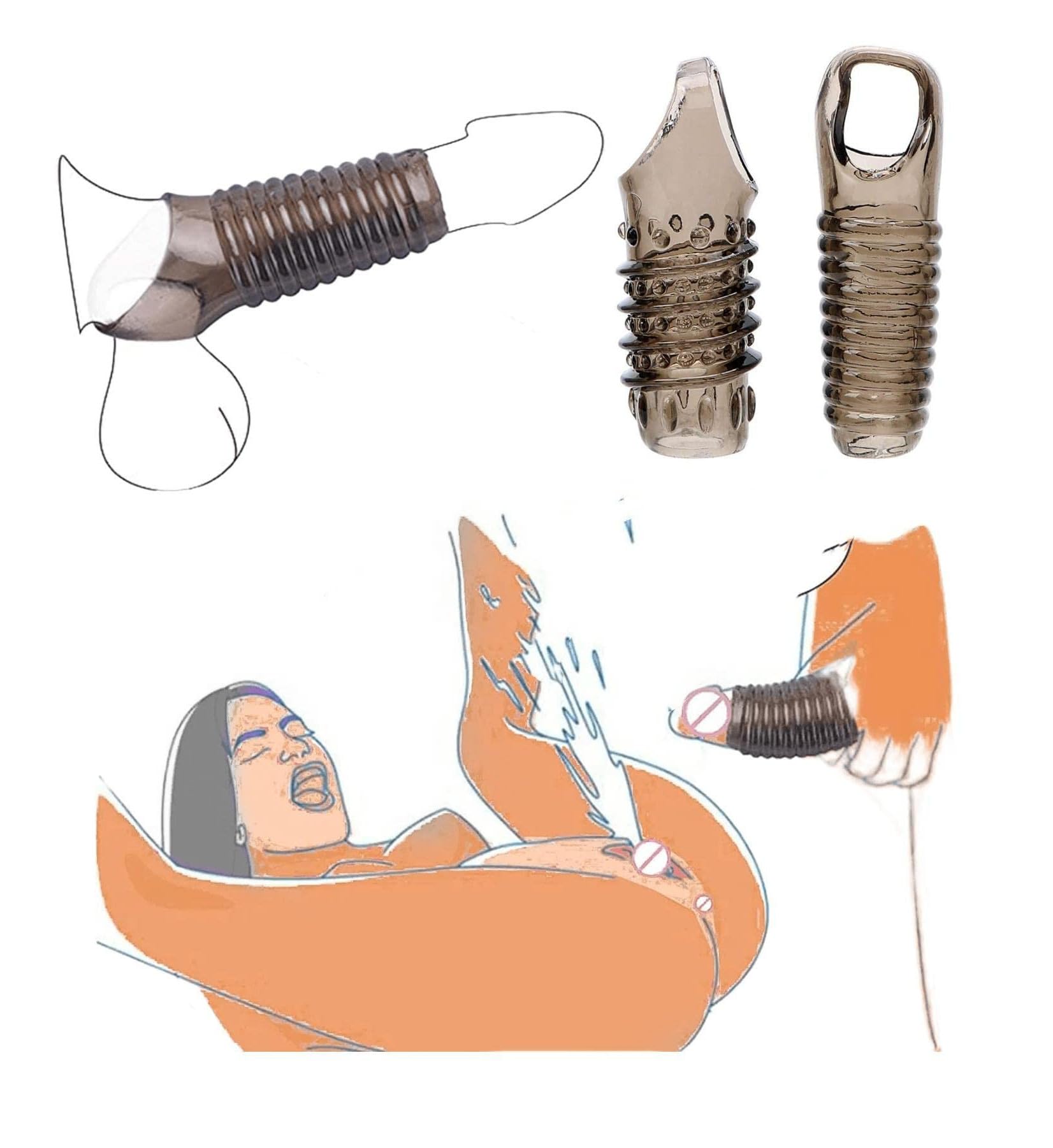 2 Pcs Sex Toys Penis Sleeve Cock Sleeve, Cock Ring Male Sex Toys for Men Penis Extender, Penis Ring Knot Dildo Girth Enhancer Sleeve Adult Toys for Men Couples Juguetes Sexuales