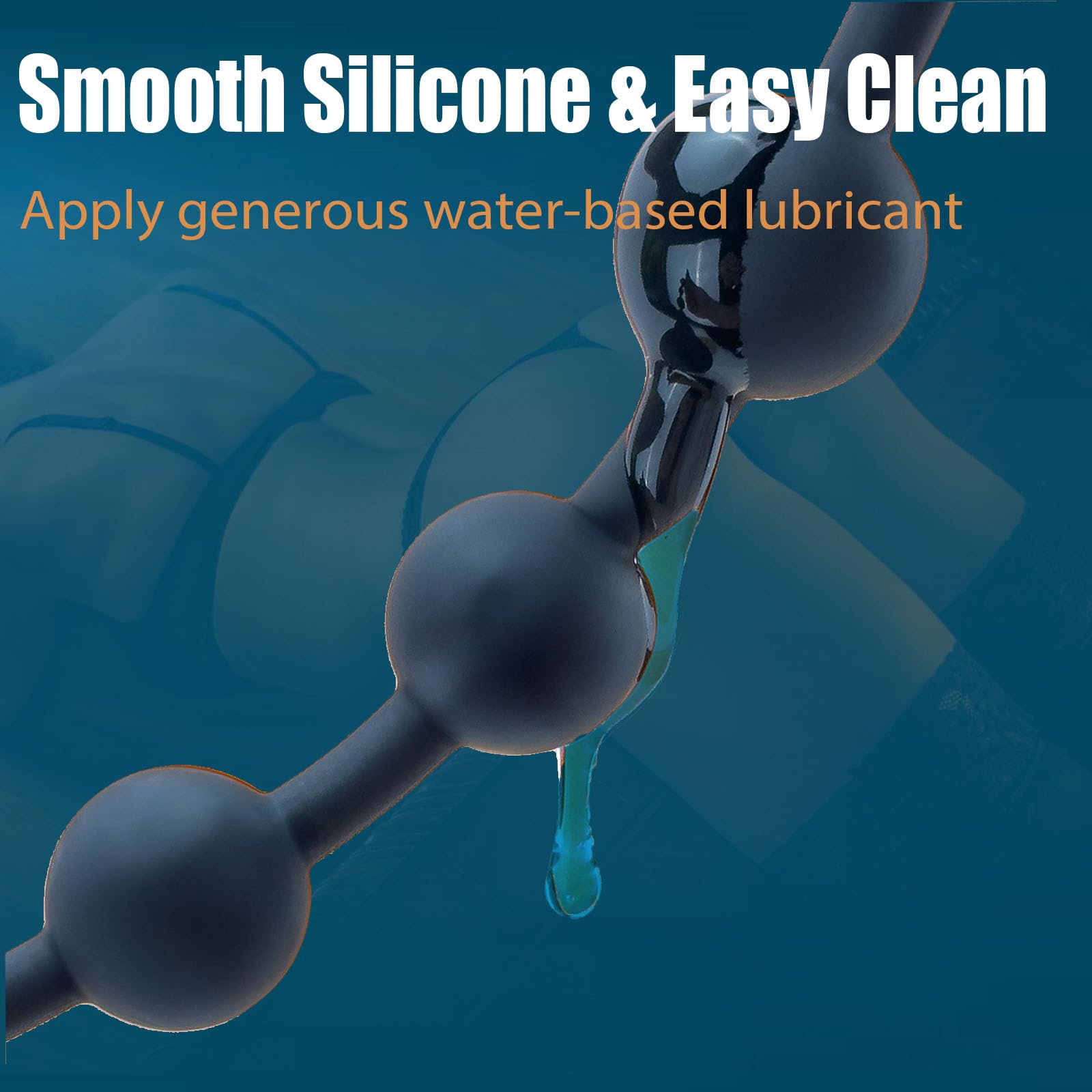 Silicone Anal Beads Butt Plug Sex Toys, 10 Graduated Pleasure Beads Anal Plug Prostate Massager with Finger Loop, Beginners Flexible Adult Anal Toys for Couples Smooth Sensual Anal Play for Men Women