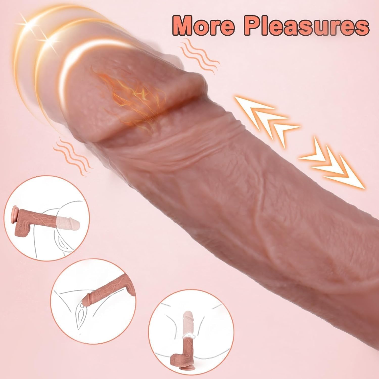 8.9" Thrusting Vibrator Dildo- Remote Control G Spot Dildo with 5 Vibrating & 3 Thrusting Modes Realistic Dildos with Strong Suction Cup Clit Anal Stimulation Sex Toys for Women Couple Adult Game