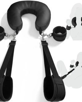Bondage Sex Restraints BDSM Toys, Detachable Couples Sex Toys Bondage with Handcuffs, Silk-Filled Neck Pillow to Thigh Sling BDSM Restraints, Adjustable Leg Straps Tie for Kinky Pleasure