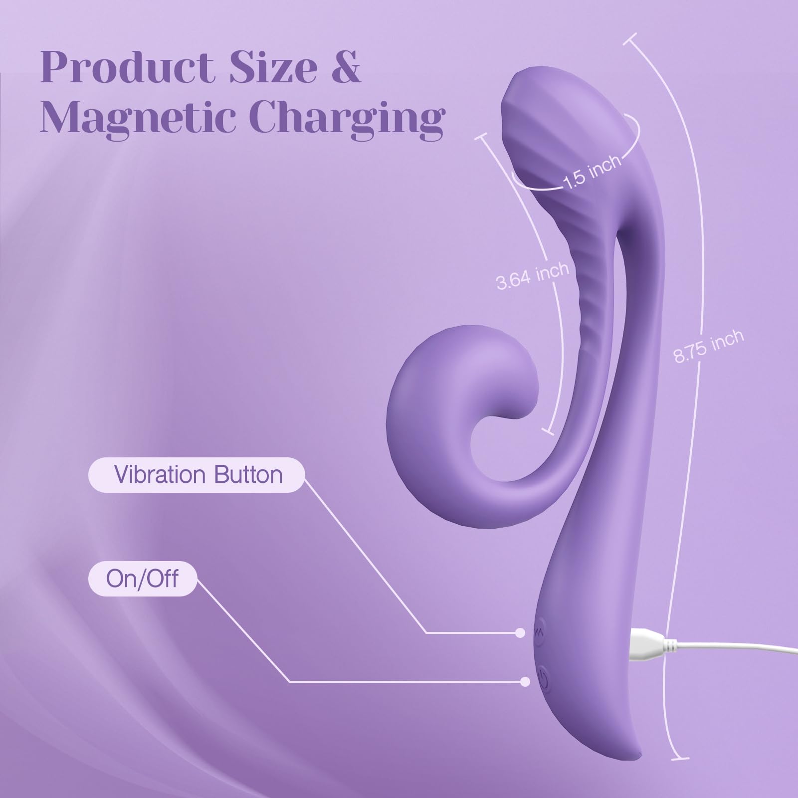 Tracy's Dog Rabbit Vibrator Sex Toys - Clitoral Kissing G Spot Vibrator for Women & Couples, Adult Toy for Dual Stimulation with 10 Vibrations, Flexible & Full Silicone Vibrating Dildo, Junibell