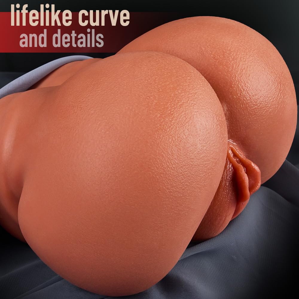 BBW Pussy Ass Male Masturbator Sex Doll - JOYTOO 5.5LB Realistic Brown Pocket Pussy Sex Doll for Men with Thick Vagina & Dual 3D Textured Channel, Fat Ass Doll Men Masturbation Butt Doll Adult Sex Toy