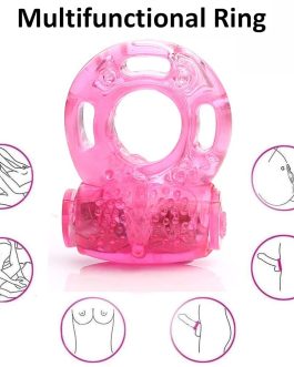 2 PCS Vibrating Penis Ring Cock Ring Vibrator Clitoral Stimulator Penis Erect Erection Enhance Sex Product Adult Erotic Sex Toys for Men Delay Ejaculation