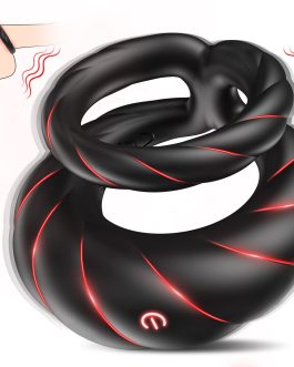 Vibrating Cock Ring Sex Toys for Men – Penis Ring Vibrator with 10 Vibrations, Adult Male Sex Toy for Longer Harder Stronger, Double Penis Vibrators Dildo, Couples Mens Male Adult Sex Toys S&M Whips