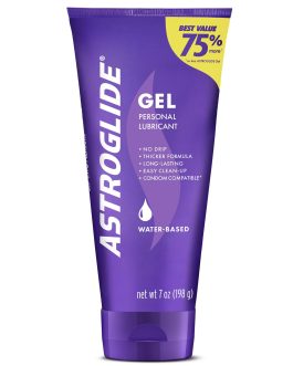 Astroglide Water Based Lube (7oz), Ultra Gentle Gel Personal Lubricant for Vaginal and Anal Sex, Stays Put with No Drip, Sex Lube, Safe for Toys