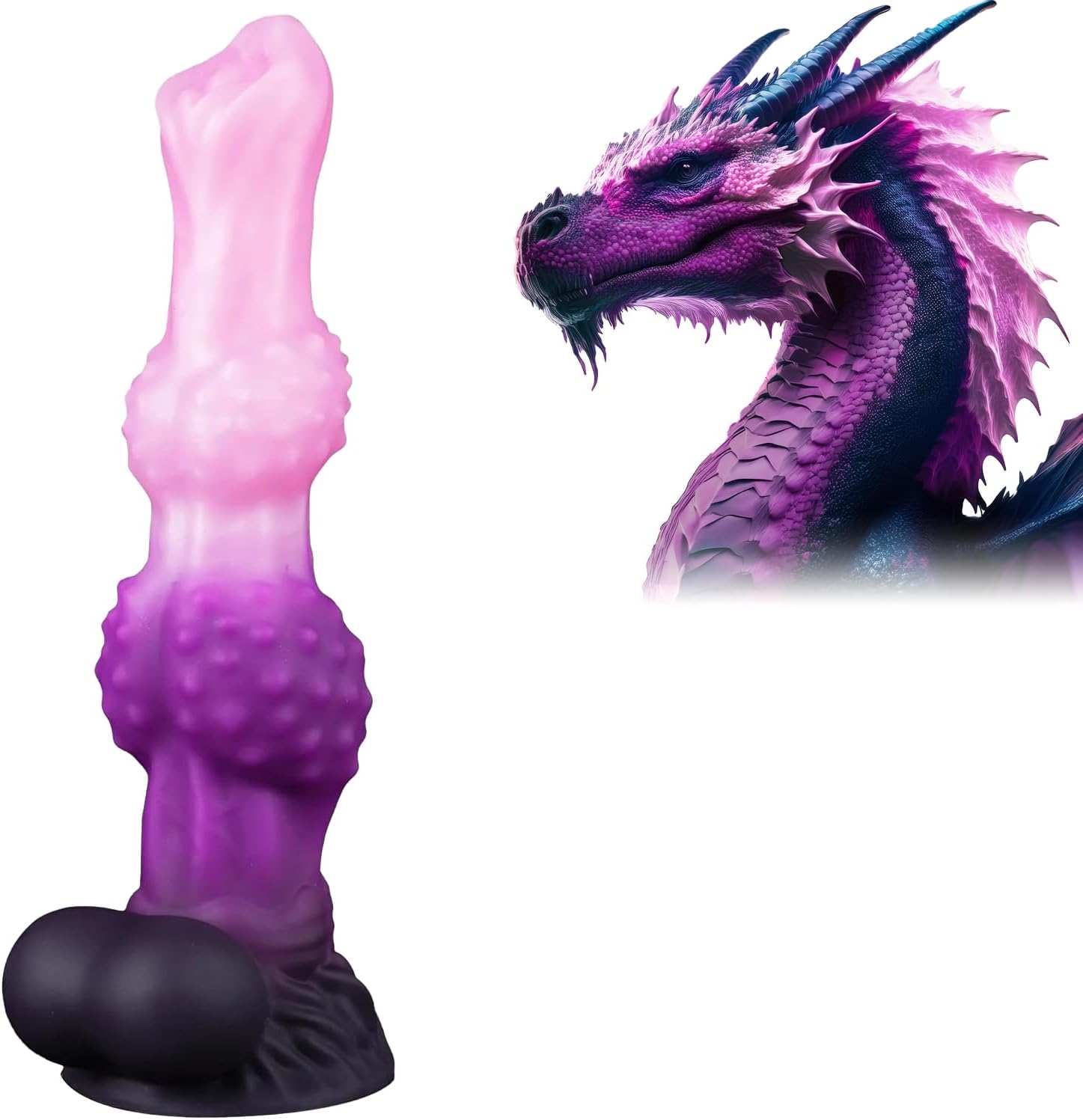 7.2" Fantasy Monster Dildo with Knot U & G-spot Dragon Dildo with Suction Cup, Long Anal Plug Adult Sex Toys & Games for Women Men Couples (DrakoPod)