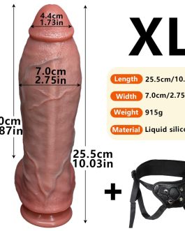 KSOCOEY Strap On Realistic Wide Dildo – Thick Huge Big Flexible Dildos with 2 Sizes & Suction Cup for Anal Play Vagina G-spot Prostate Stimulate Giant Butt Plug Sex Toys for Women Men Beginner (Large)