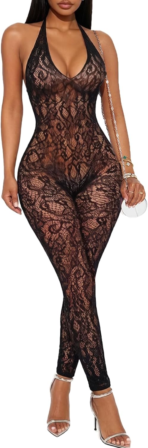 Buitifo Womens Fishnet Bodystocking Plus Size Bodysuit Sexy Tights Soft Nightwear Lingerie